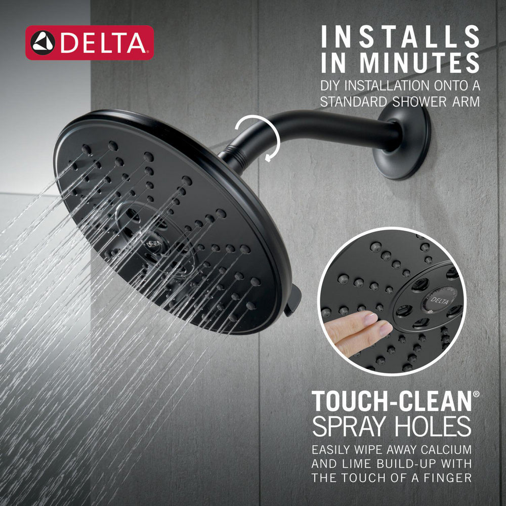 Pomme de douche pluie Delta Universal Showering H2Okinetic à 3 fonctions de 20 cm - 52688