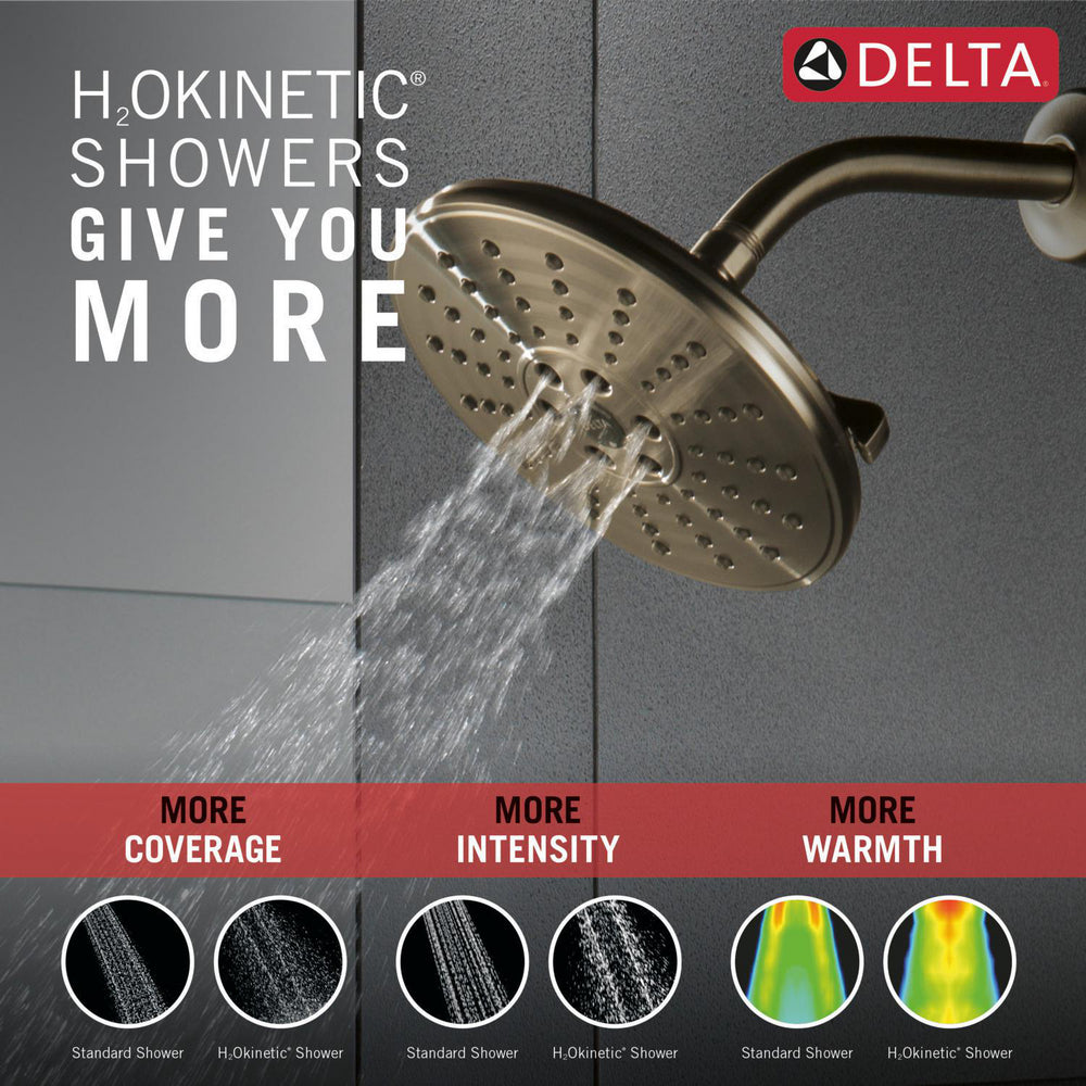 Pomme de douche pluie Delta Universal Showering H2Okinetic à 3 fonctions de 20 cm - 52688