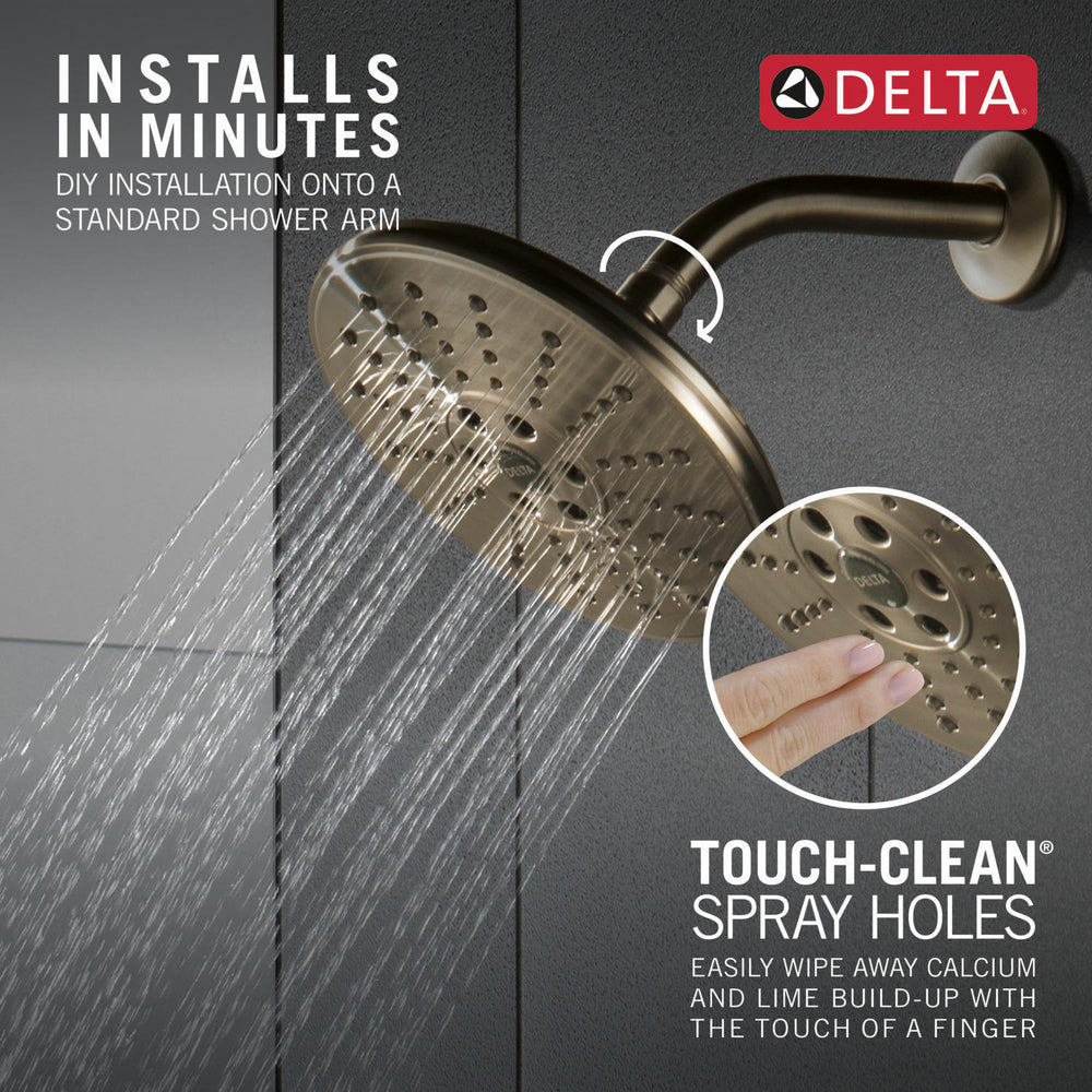 Pomme de douche pluie Delta Universal Showering H2Okinetic à 3 fonctions de 20 cm - 52688