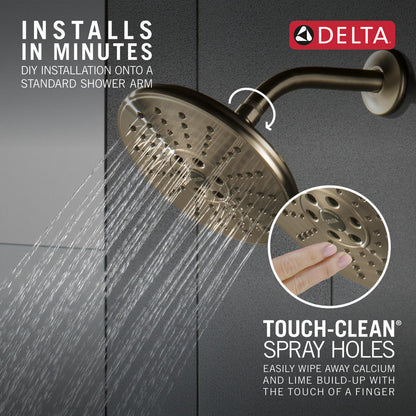 Pomme de douche pluie Delta Universal Showering H2Okinetic à 3 fonctions de 20 cm - 52688