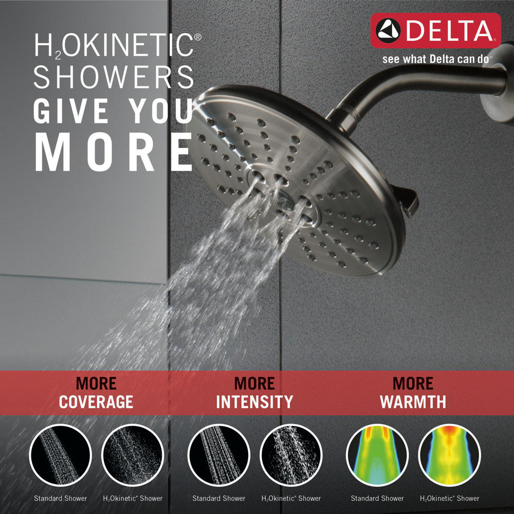 Pomme de douche pluie Delta Universal Showering H2Okinetic à 3 fonctions de 20 cm - 52688