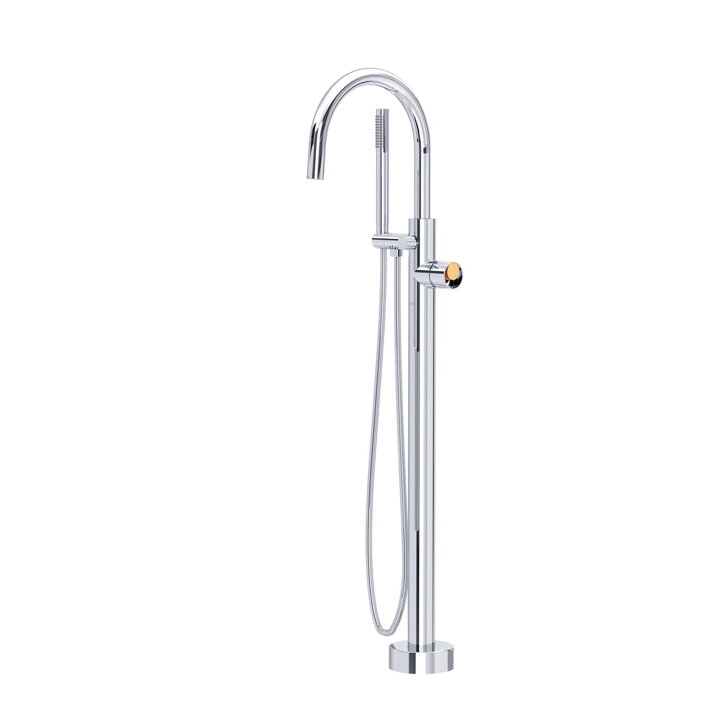 Rohl Eclissi Single Hole Floor Mount Tub Filler Trim With C-Spout - TEC06HF1IW