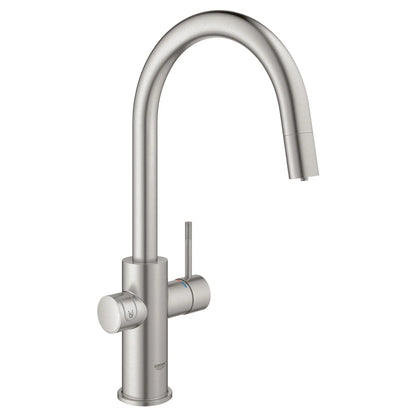 Grohe Blue Single-Handle Pull Down Kitchen Faucet Single Spray with Chilled & Sparkling Water