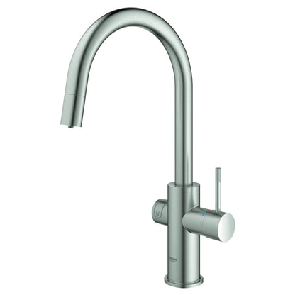 Grohe Blue Single-Handle Pull Down Kitchen Faucet Single Spray with Chilled & Sparkling Water