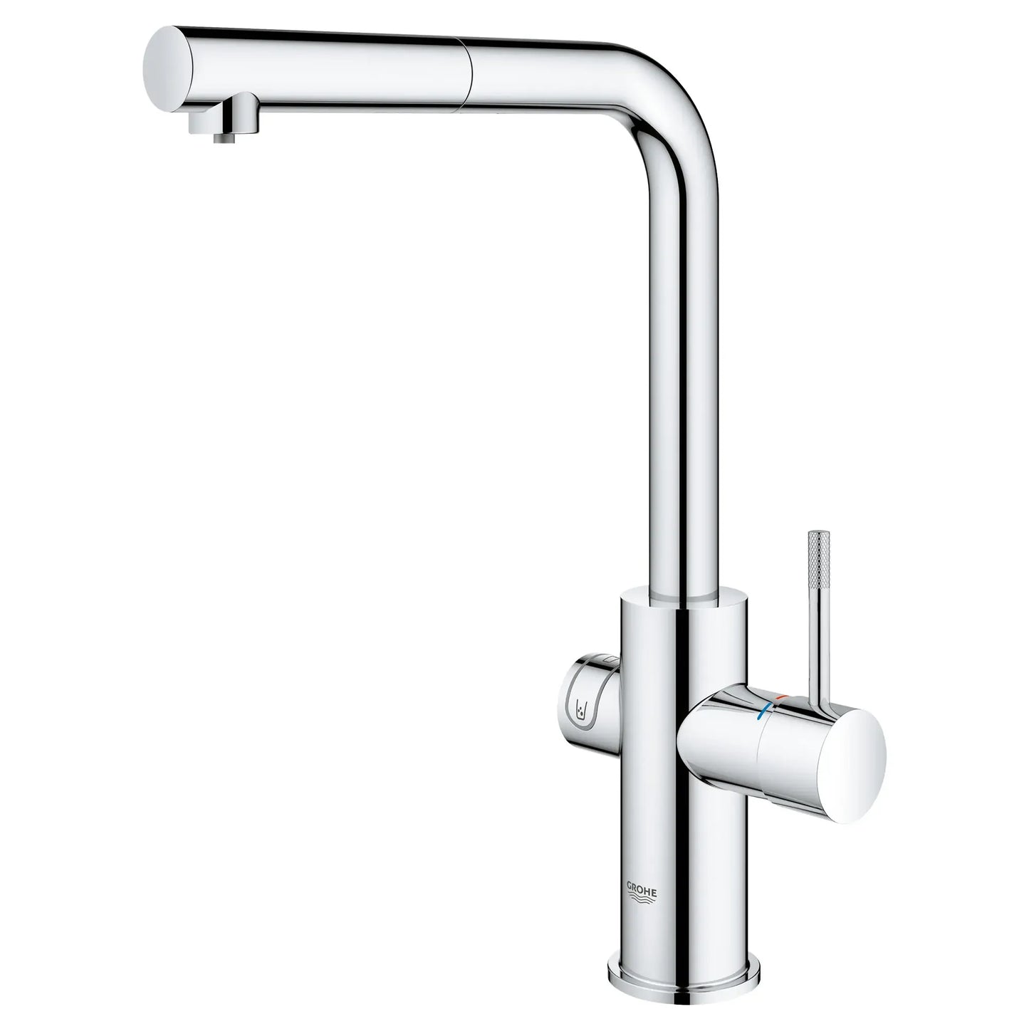 Mitigeur de cuisine Grohe Blue à bec douchette extractible, un jet (6,6 L/min), avec eau réfrigérée et eau pétillante - 31608