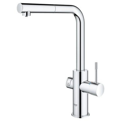 Mitigeur de cuisine Grohe Blue à bec douchette extractible, un jet (6,6 L/min), avec eau réfrigérée et eau pétillante - 31608