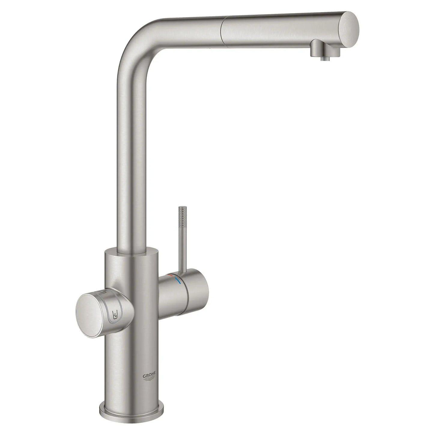 Mitigeur de cuisine Grohe Blue à bec douchette extractible, un jet (6,6 L/min), avec eau réfrigérée et eau pétillante - 31608
