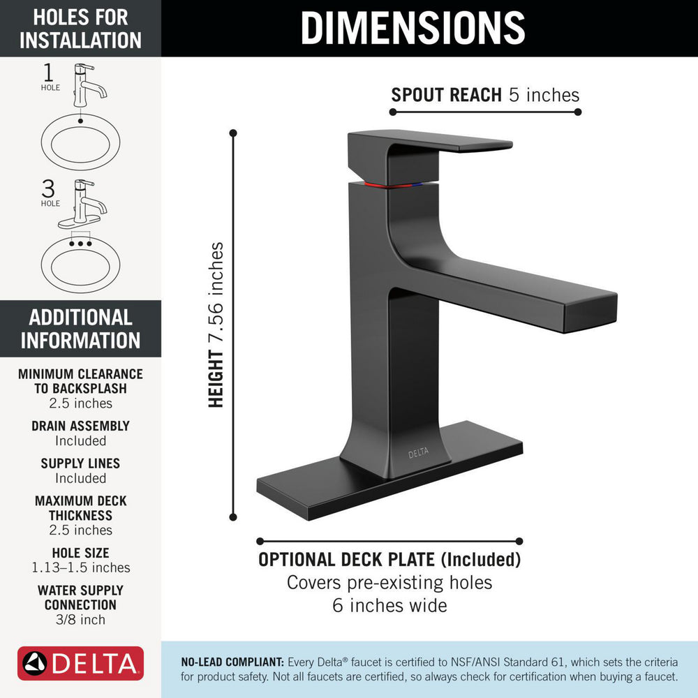 Delta Velum Single Handle Bathroom Faucet - 537