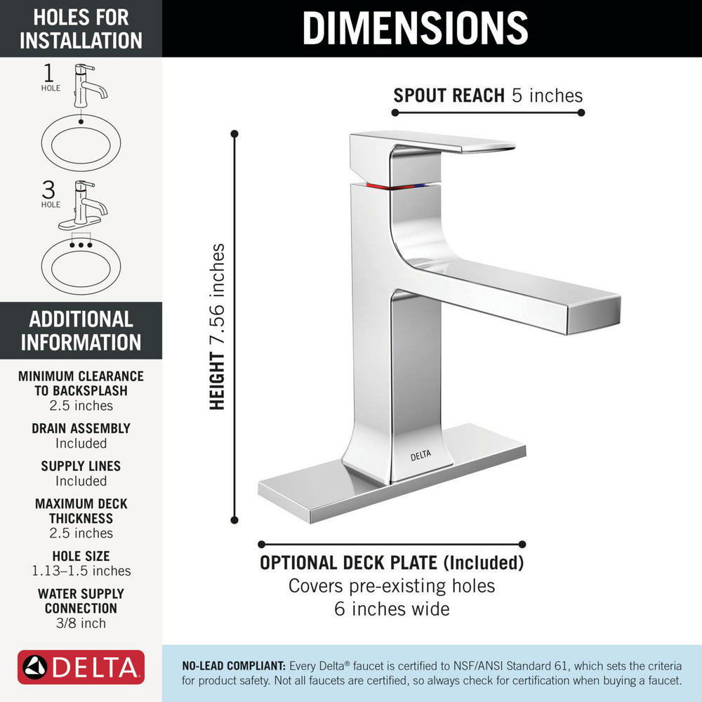 Delta Velum Single Handle Bathroom Faucet - 537