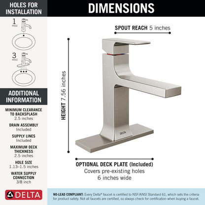 Delta Velum Single Handle Bathroom Faucet - 537