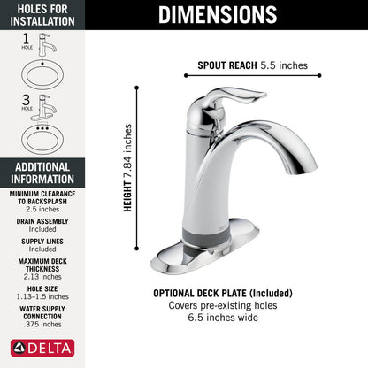 Delta Lahara Touch2O Bathroom Faucet with Touchless Technology - 538