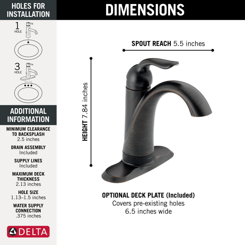 Delta Lahara Touch2O Bathroom Faucet with Touchless Technology - 538