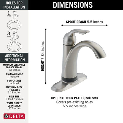Delta Lahara Touch2O Bathroom Faucet with Touchless Technology - 538