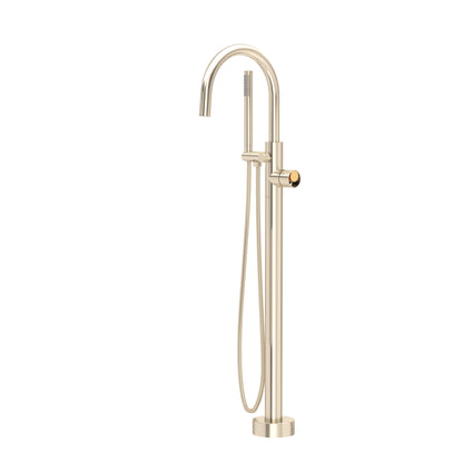 Rohl Eclissi Single Hole Floor Mount Tub Filler Trim With C-Spout - TEC06HF1IW