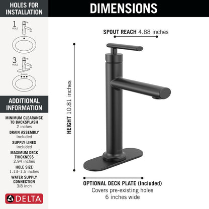 Delta Altado Single Handle Bathroom Faucet - 5442