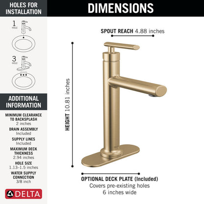 Delta Altado Single Handle Bathroom Faucet - 5442
