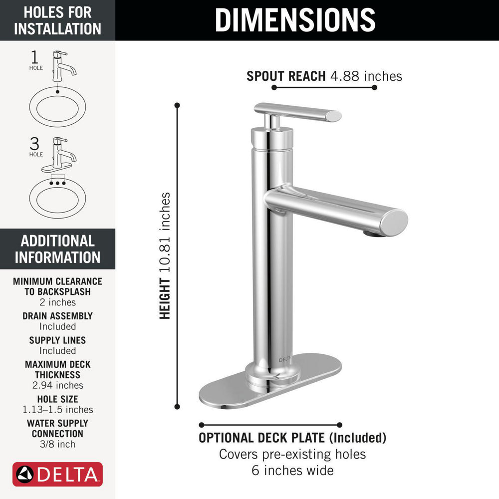 Delta Altado Single Handle Bathroom Faucet - 5442