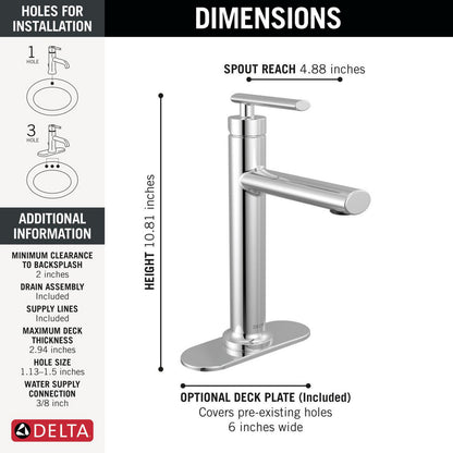 Delta Altado Single Handle Bathroom Faucet - 5442