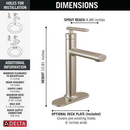 Delta Altado Single Handle Bathroom Faucet - 5442