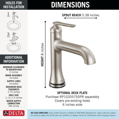 Delta 545T Bonacci Stainless - specifications