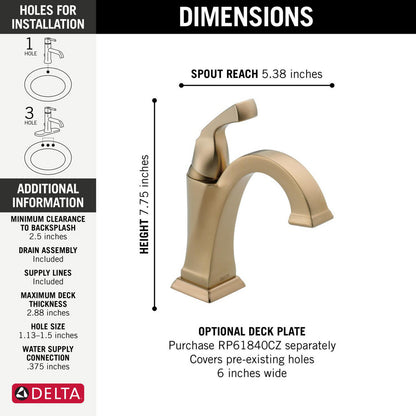 Delta Single Handle Bathroom Faucet - 551