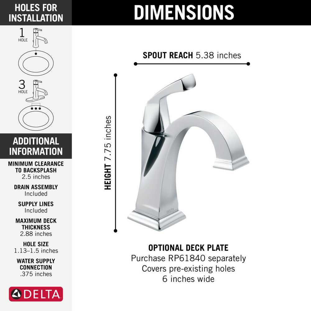 Delta Single Handle Bathroom Faucet - 551