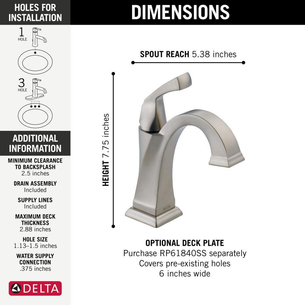 Delta Single Handle Bathroom Faucet - 551