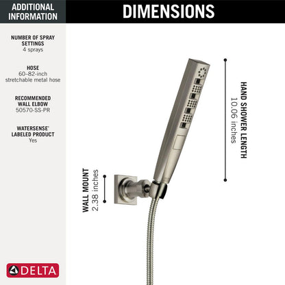 Delta H2Okinetic 4-Setting Wall Mount Hand Shower - 55140