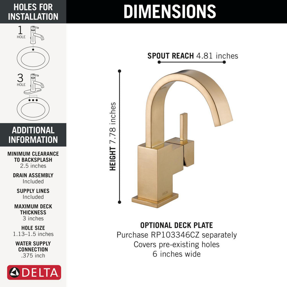 Delta Single Handle Bathroom Faucet - 553LF