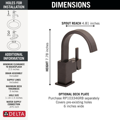 Delta Single Handle Bathroom Faucet - 553LF