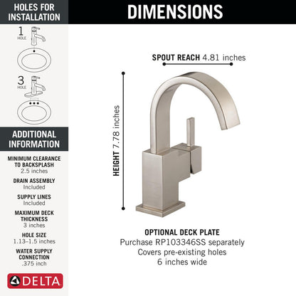 Delta Single Handle Bathroom Faucet - 553LF