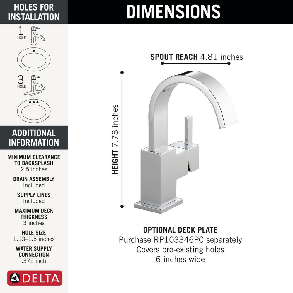 Delta Single Handle Bathroom Faucet - 553LF