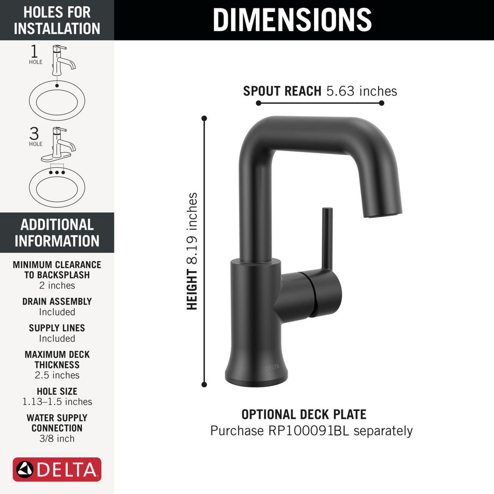 Delta Trinsic Single Handle Bathroom Faucet - 554HAR