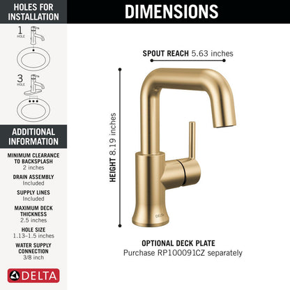 Delta Trinsic Single Handle Bathroom Faucet - 554HAR