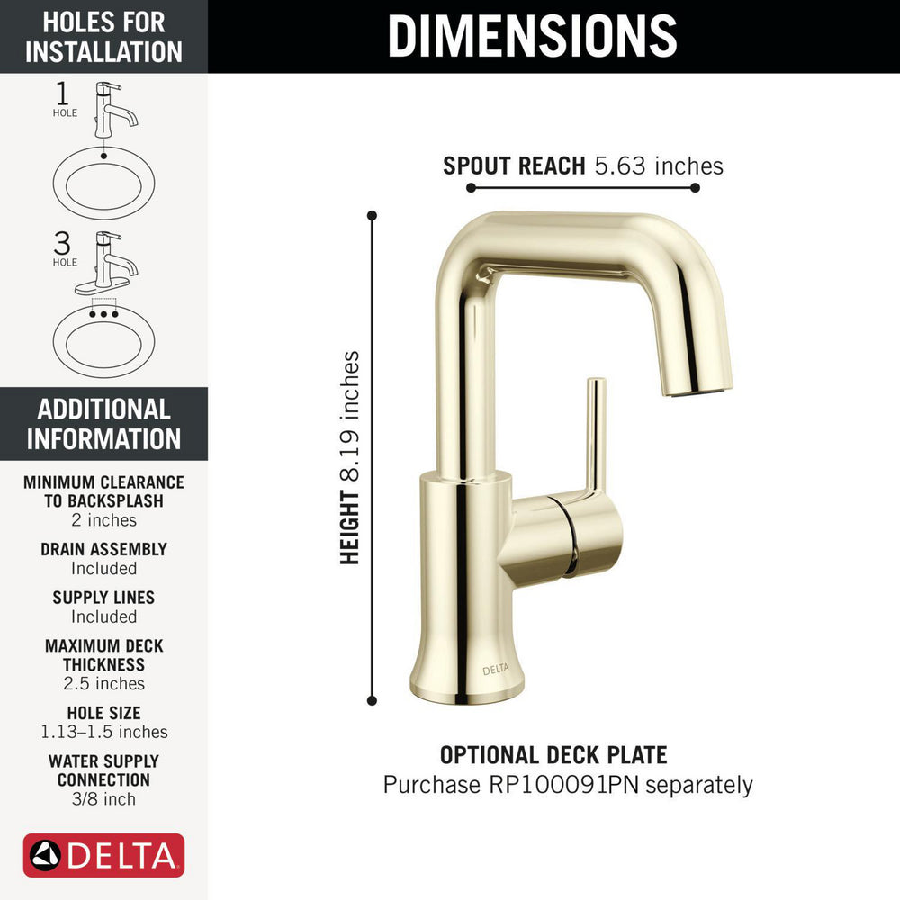 Delta Trinsic Single Handle Bathroom Faucet - 554HAR