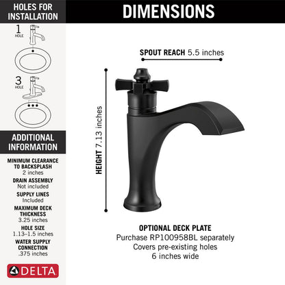 Robinet de salle de bain monotrou Delta Dorval - 557