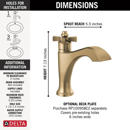 Robinet de salle de bain monotrou Delta Dorval - 557