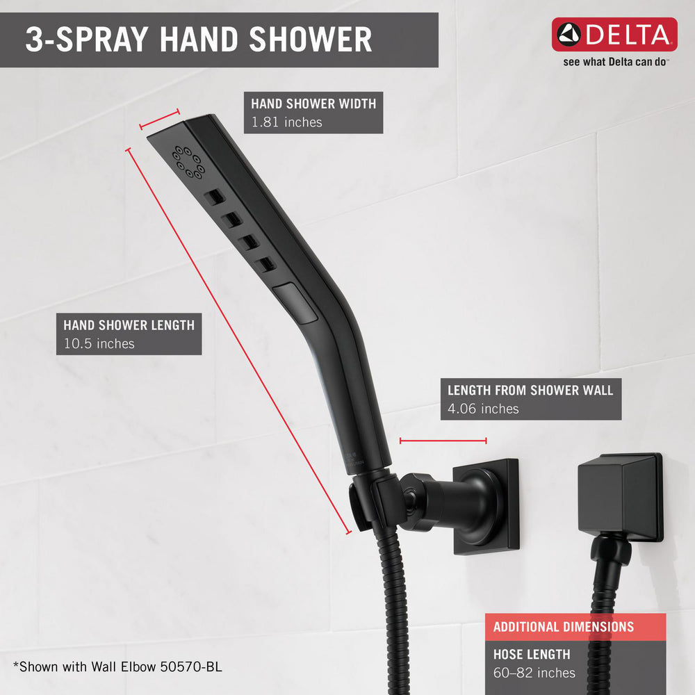 Douchette murale H2Okinetic Delta Universal Showring à 3 réglages - 55799