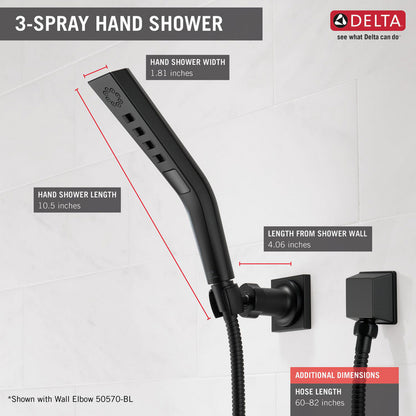 Douchette murale H2Okinetic Delta Universal Showring à 3 réglages - 55799