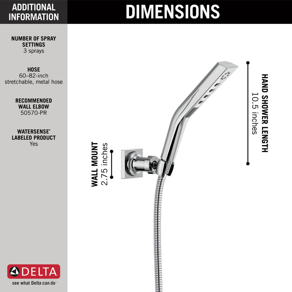 Douchette murale H2Okinetic Delta Universal Showring à 3 réglages - 55799
