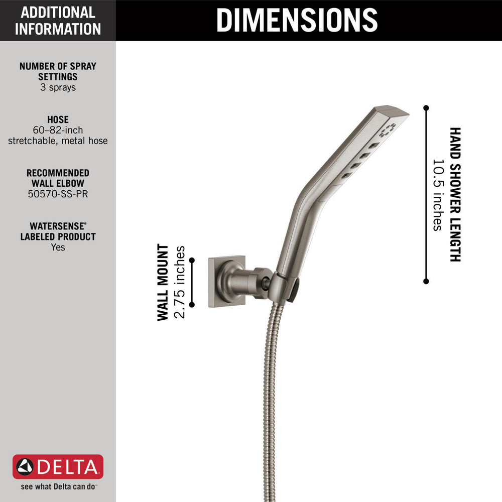 Douchette murale H2Okinetic Delta Universal Showring à 3 réglages - 55799