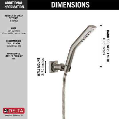 Douchette murale H2Okinetic Delta Universal Showring à 3 réglages - 55799
