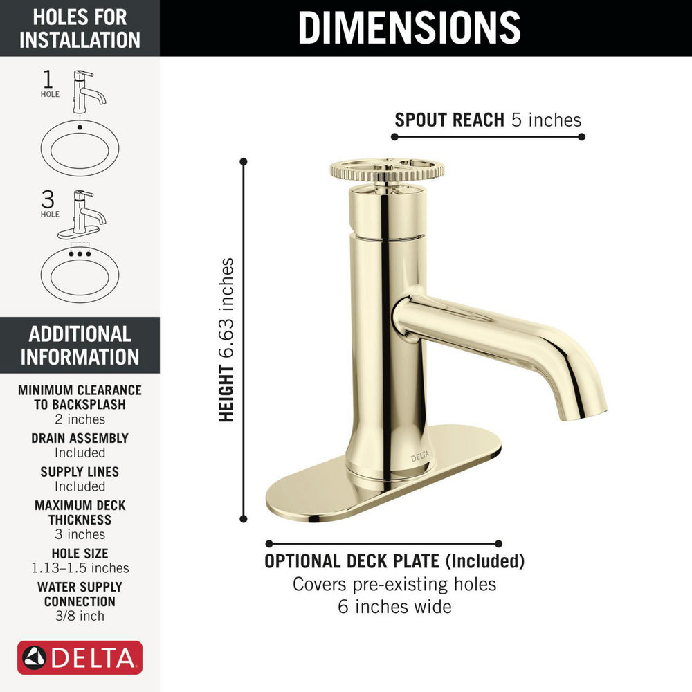 Robinet de salle de bain Delta Trinsic à poignée unique - 558