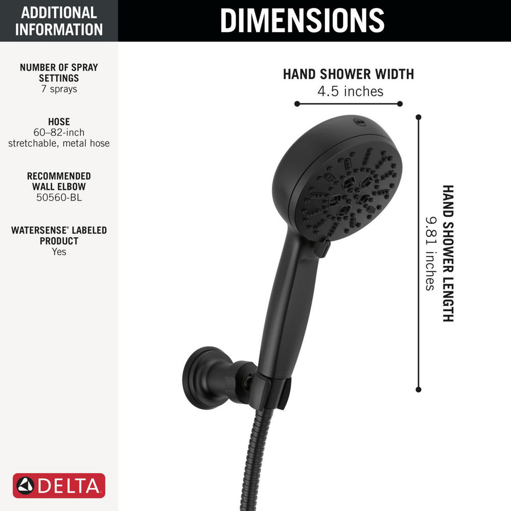 Douchette murale Delta 7 fonctions avec jet de nettoyage - 55884