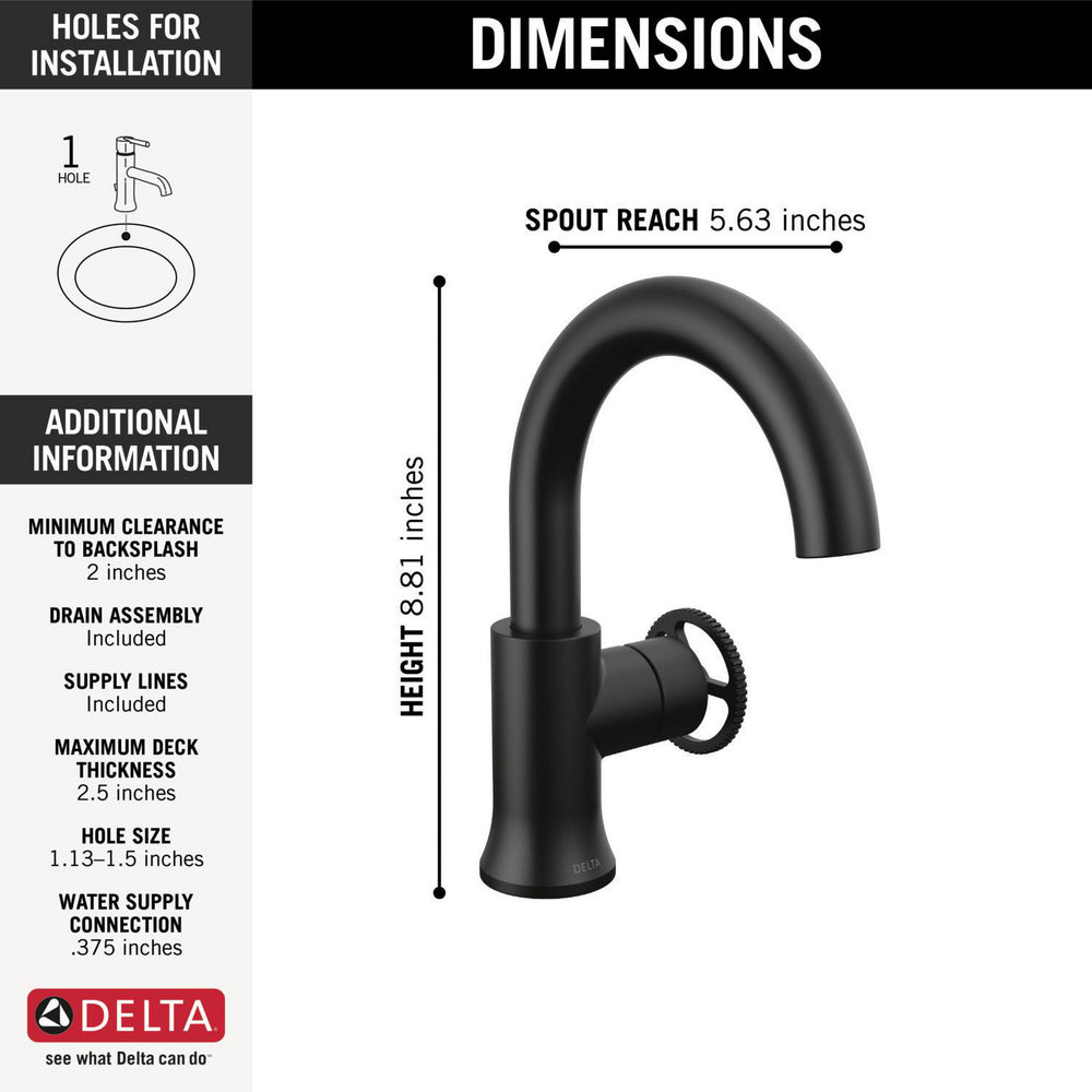 Robinet de salle de bain Delta Trinsic à poignée unique - 558HAR