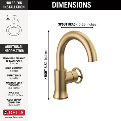 Robinet de salle de bain Delta Trinsic à poignée unique - 558HAR