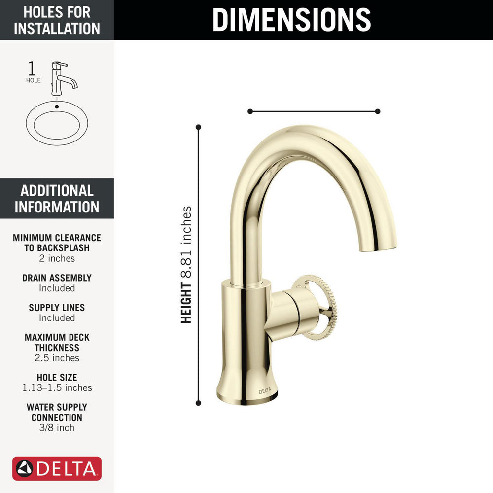 Robinet de salle de bain Delta Trinsic à poignée unique - 558HAR