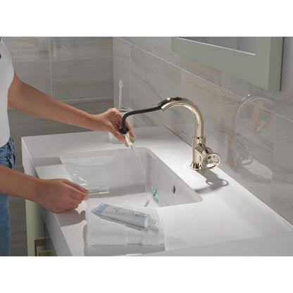 Robinet de salle de bain à poignée unique avec douchette extractible Delta Trinsic - 558HAR-PNPD