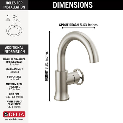 Robinet de salle de bain Delta Trinsic à poignée unique - 558HAR