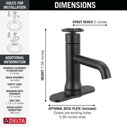 Robinet de salle de bain Delta Trinsic Touch2O avec technologie sans contact - 558T